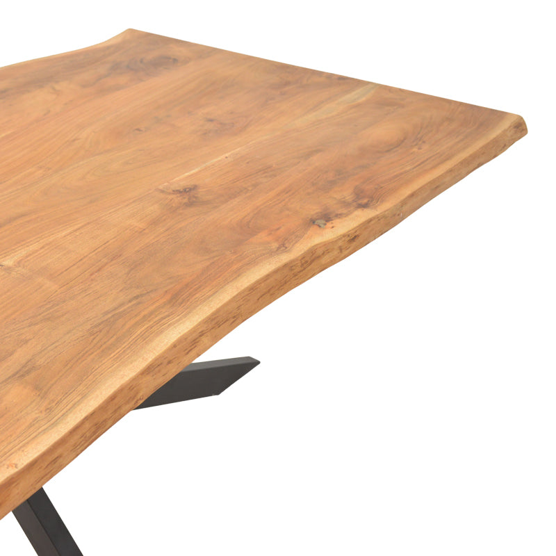 Miles pakoworld table solid acacia wood in natural shade 200x106x77cm