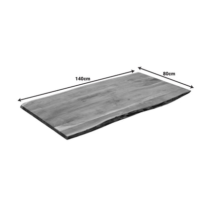 Table top Emilio pakoworld solid acacia wood in natural shade 140x80x3.6cm