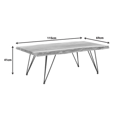 Miles pakoworld coffee table solid acacia wood in natural shade 115x69x41cm