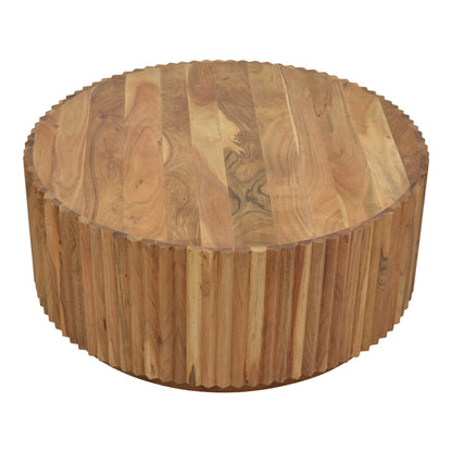 Drump pakoworld coffee table solid acacia wood in natural shade D90x39cm