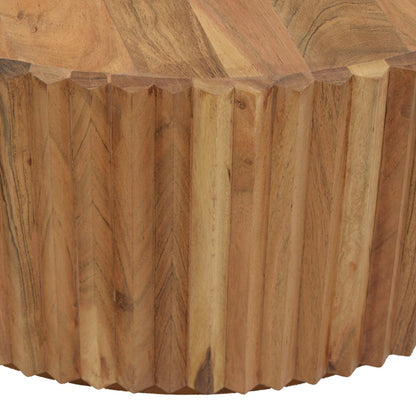 Drump pakoworld coffee table solid acacia wood in natural shade D90x39cm