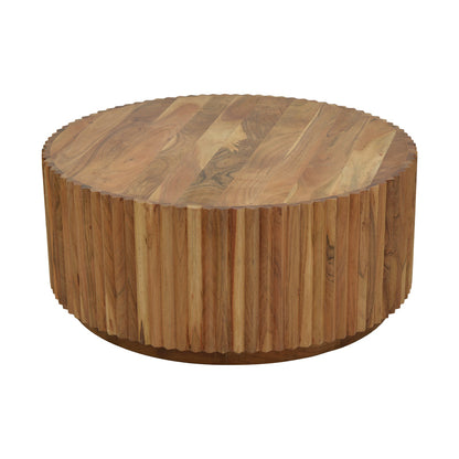 Drump pakoworld coffee table solid acacia wood in natural shade D90x39cm