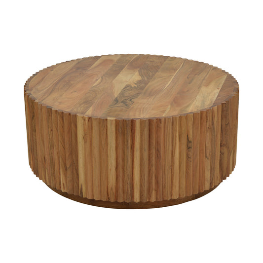 Drump pakoworld coffee table solid acacia wood in natural shade D90x39cm