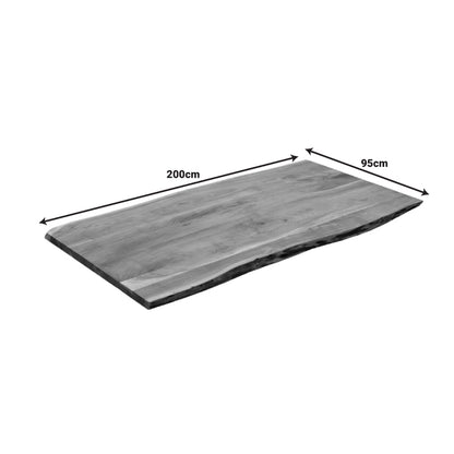 Table top Emilio pakoworld solid acacia wood in natural shade 200x95x3.6cm