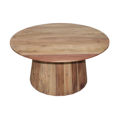 Canicule I table, solid acacia wood in natural shade, Φ80x40cm