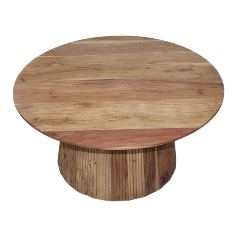 Canicule I table, solid acacia wood in natural shade, Φ80x40cm