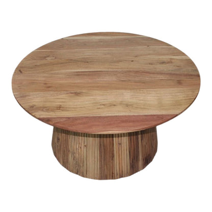 Canicule I table, solid acacia wood in natural shade, Φ80x40cm