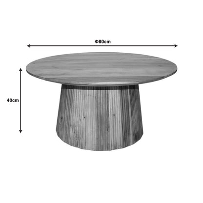 Canicule I table, solid acacia wood in natural shade, Φ80x40cm