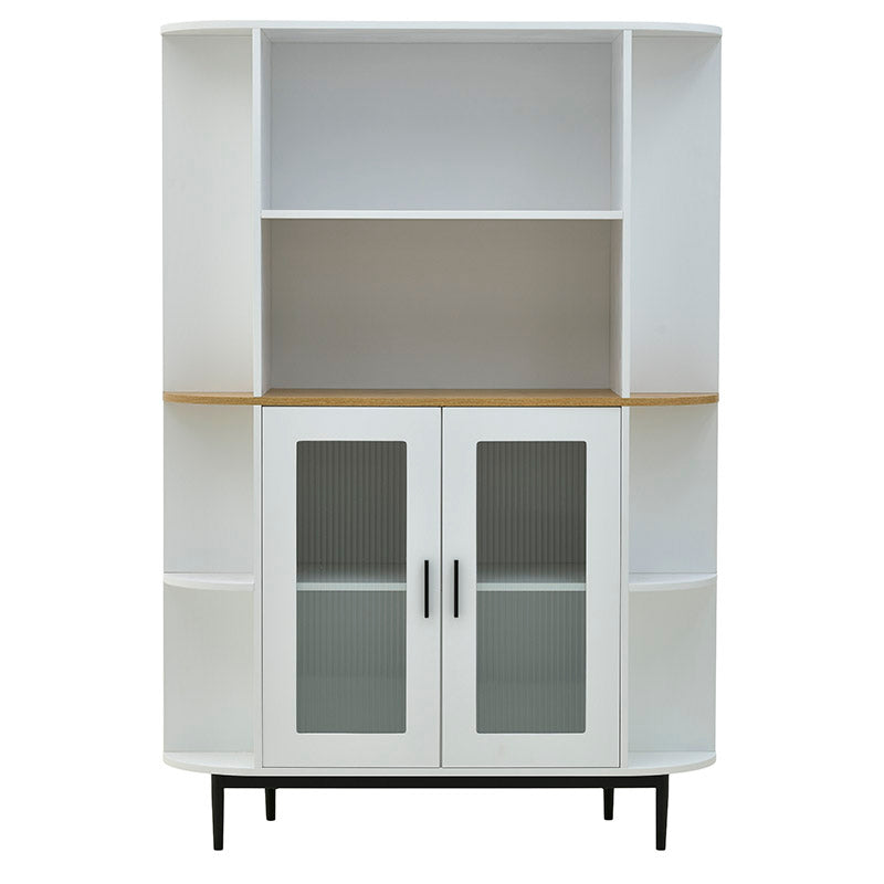 Showcase Xarvey Inart white-natural wood 110x38x160cm