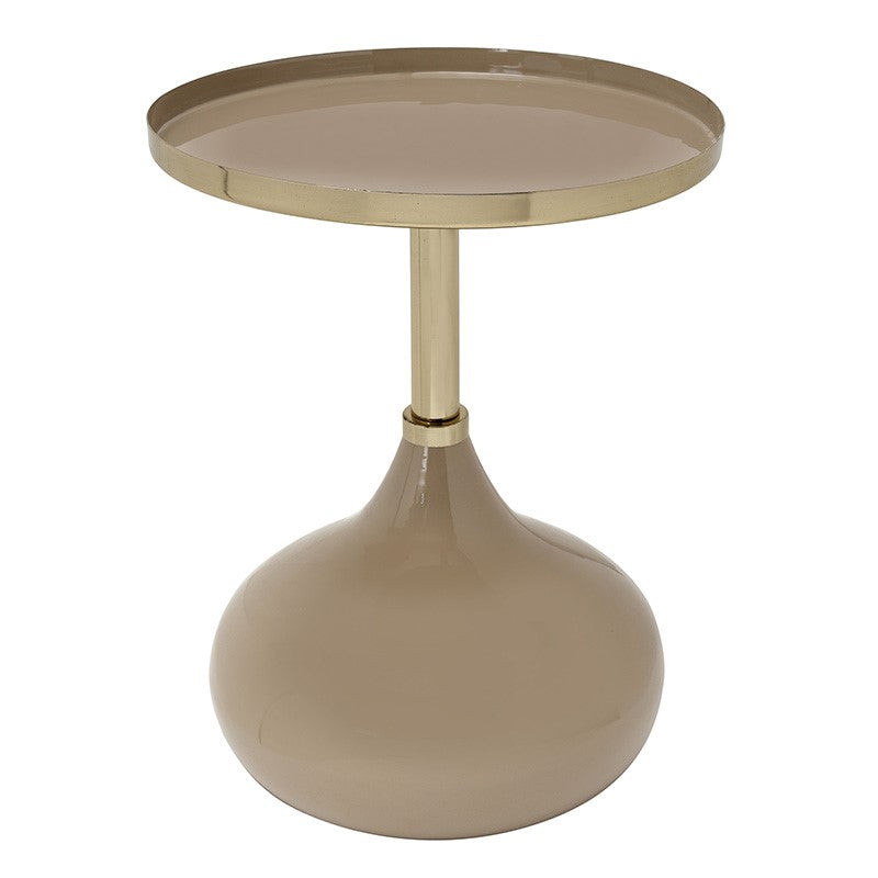 Coffe table Treil Inart beige-gold enamel metal D36x45cm