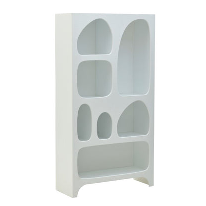 Floor sheld Glabo Inart white wood 80x32x150cm