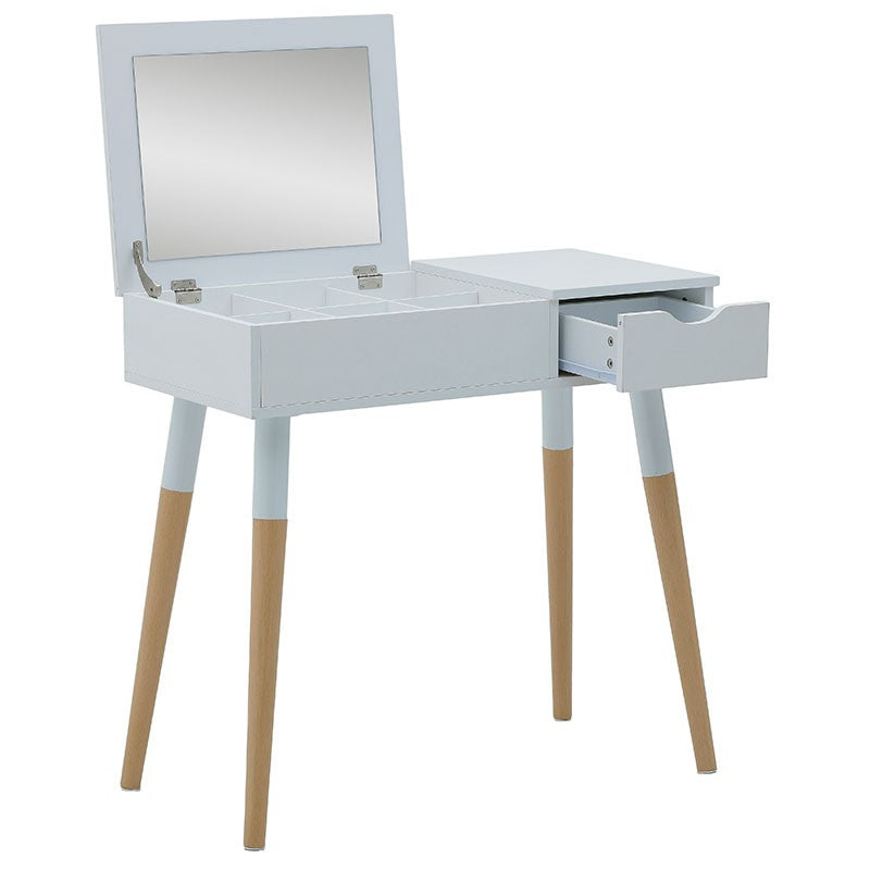 Dressing table with mirror Calpo Inart white melamine 80x40x76/114cm