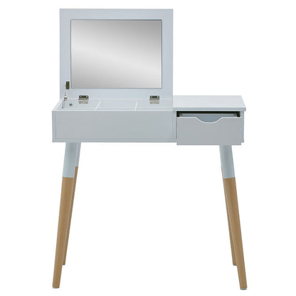 Dressing table with mirror Calpo Inart white melamine 80x40x76/114cm