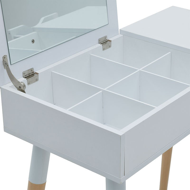 Dressing table with mirror Calpo Inart white melamine 80x40x76/114cm
