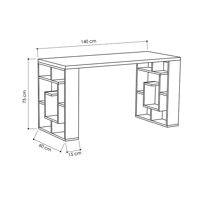 Working table Labirent pakoworld white 140x60x75