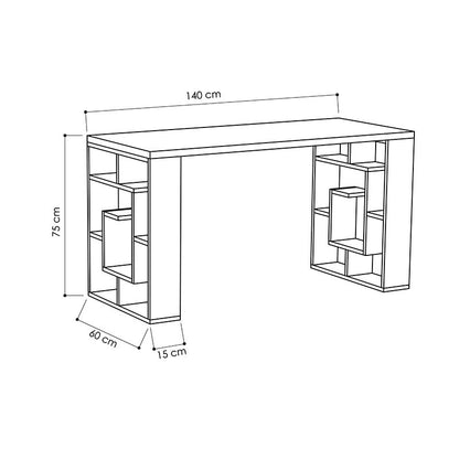 Working table Labirent pakoworld white 140x60x75