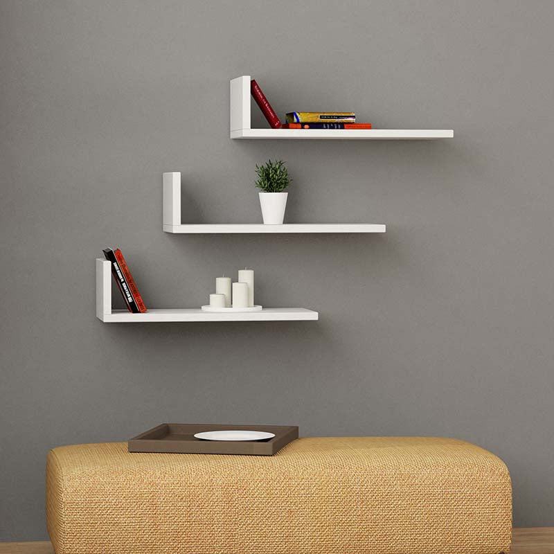 Wall shelves L-Model pakoworld white 50x20x14