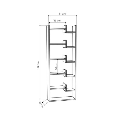 Bookcase Oppa pakoworld white 61x22x162