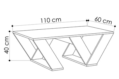 Coffee table Pipra pakoworld in white colour 110x60x40