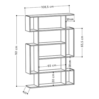 Bookcase MITO pakoworld in anthracite-natural colour 108,5x25,5x161cm