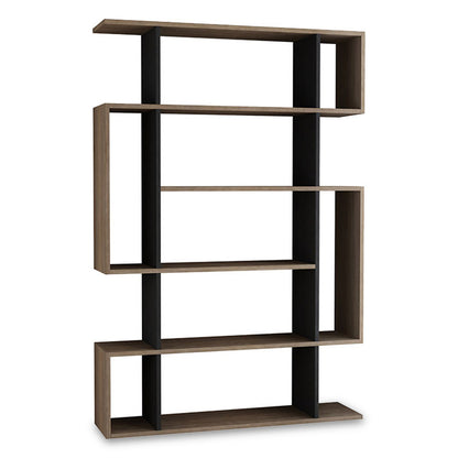 Bookcase MITO pakoworld in anthracite-natural colour 108,5x25,5x161cm