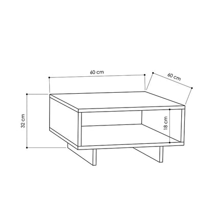 Coffee Table Hola pakoworld in oak - antracite color 60x60x32cm