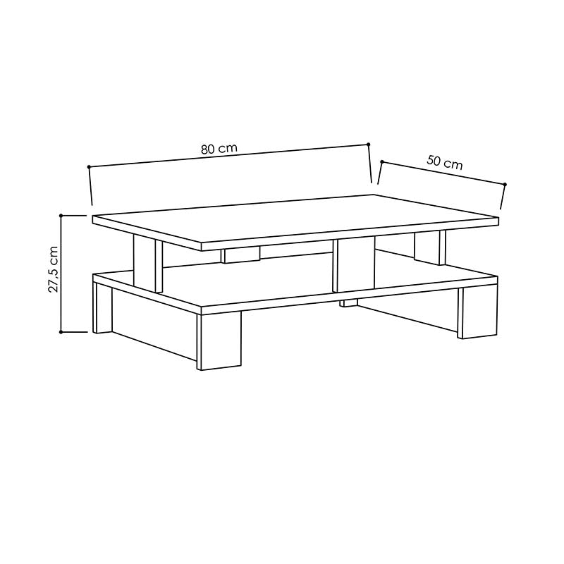 Coffee Table Mansu pakoworld in oak color 80x50x27,5cm