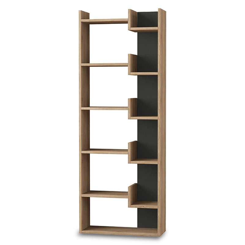 Bookcase Oppa pakoworld bookcase dark oak - antracite 61x22x162cm