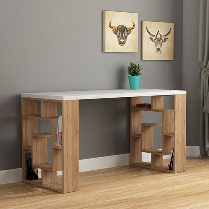 Working Table Labirent pakoworld in white - oak 140x60x75cm