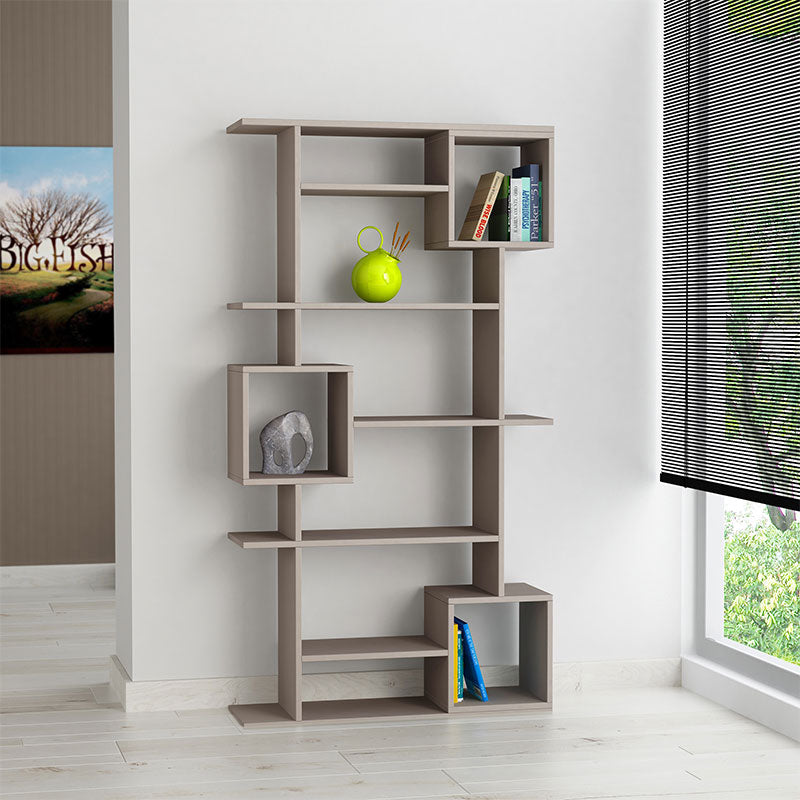 Soto pakoworld Bookcase in light mocha color 92x28x173cm