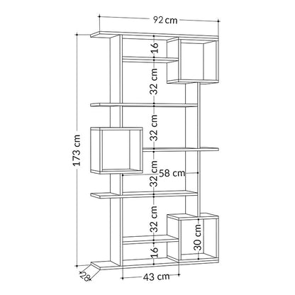 Soto pakoworld Bookcase in oak color 92x28x173cm