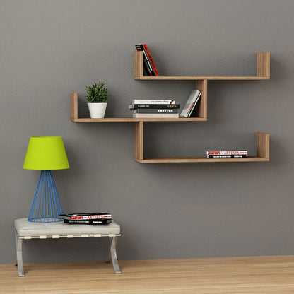 Wall shelf unit Tibet pakoworld natural 120x22x67cm