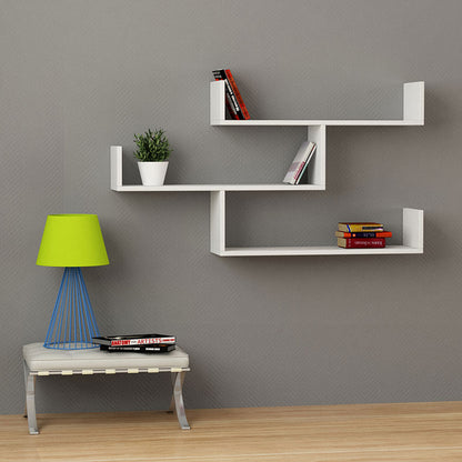 Wall shelf unit Tibet pakoworld white 120x22x67cm