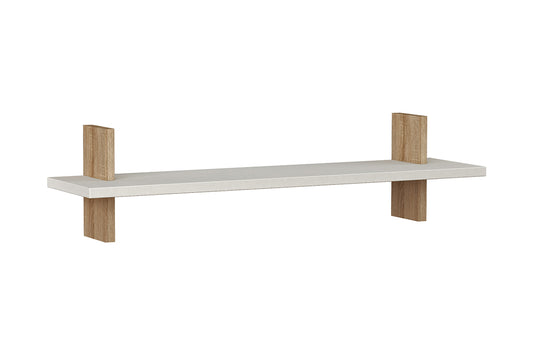 Wall shelf Must pakoworld white - oak colour 80x20x20cm