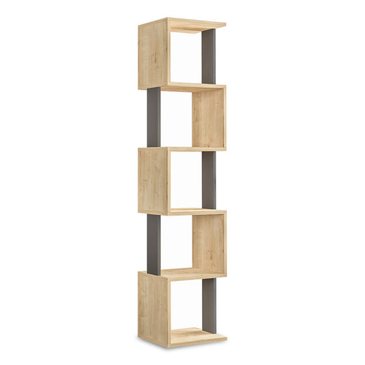 Bookcase - Column Piri pakoworld oak-anthracite 35x30x161cm