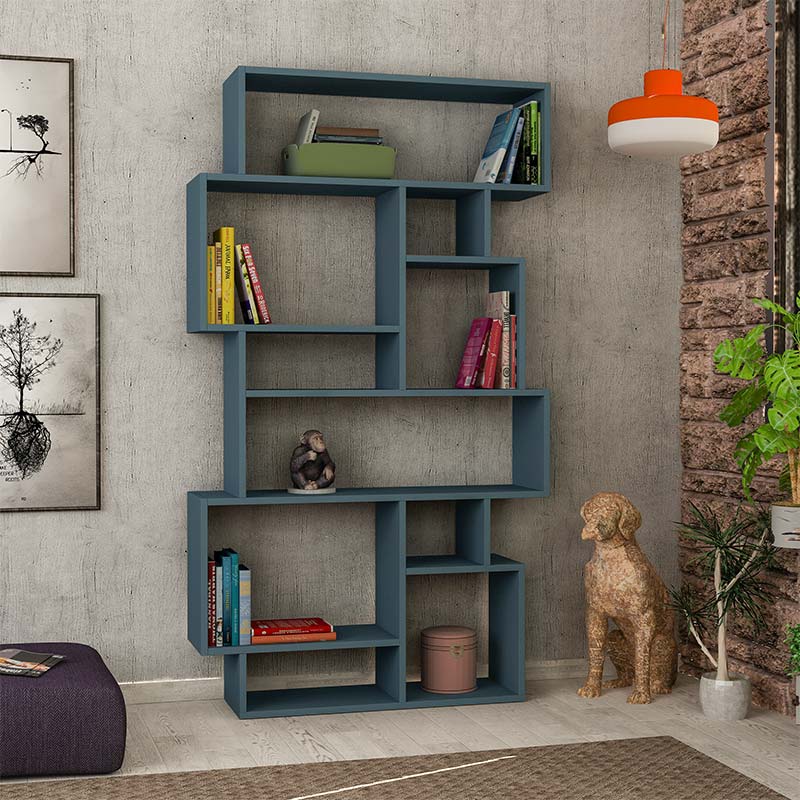 Bookcase Karmato pakoworld petrol 96x25.5x168.5cm