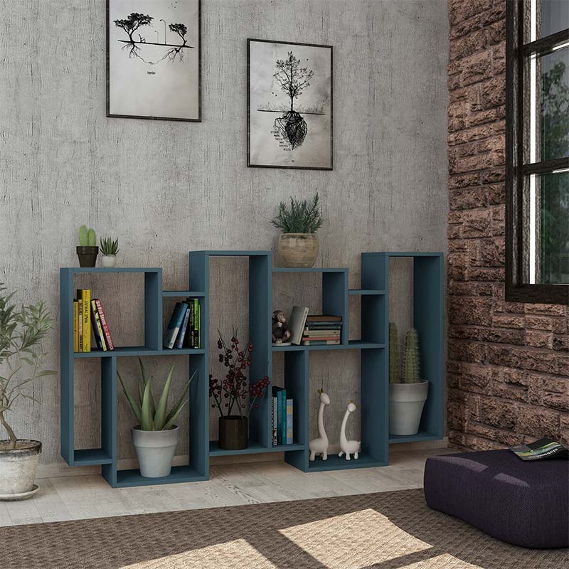 Bookcase Karmato pakoworld petrol 96x25.5x168.5cm