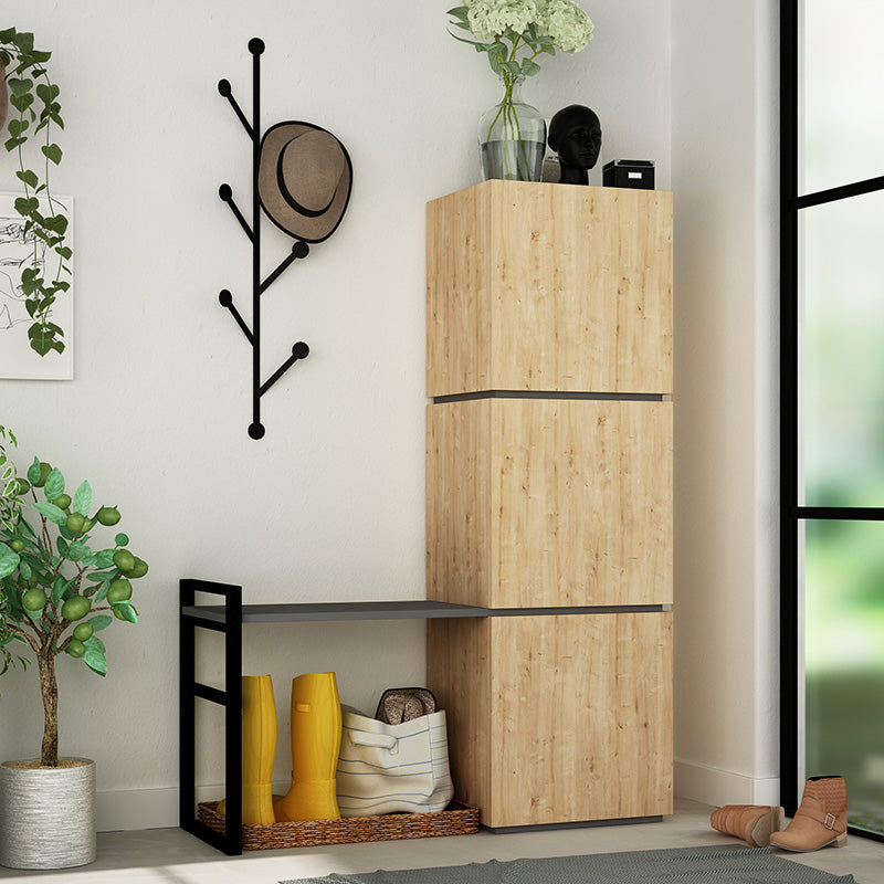 Mello pakoworld Hallway stand in oak - anthracite color 109x39x149cm