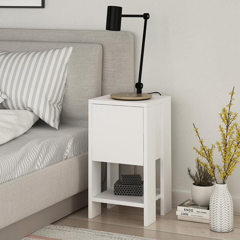 Nightstand Ema pakoworld in white color 30x30x55cm