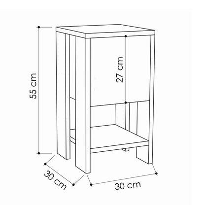 Nightstand Ema pakoworld in white color 30x30x55cm