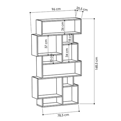 Karmato pakoworld Bookcase in natural color 96x25,5x168,5cm