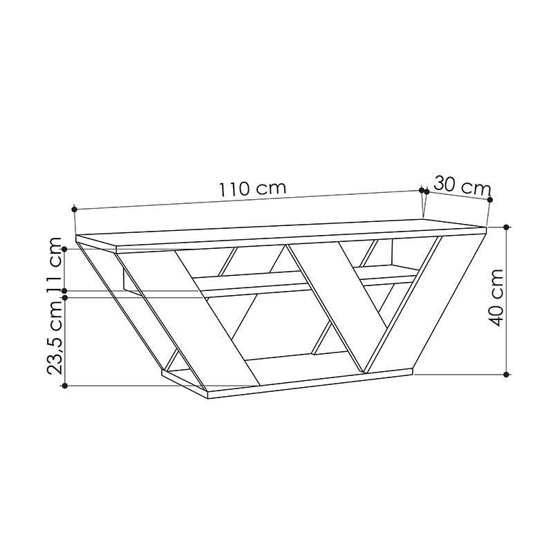 Pipralla pakoworld TV Stand in white color 110x30x40cm