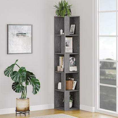 Corner bookcase Raphael pakoworld grey antique 31.5x31.5x159cm