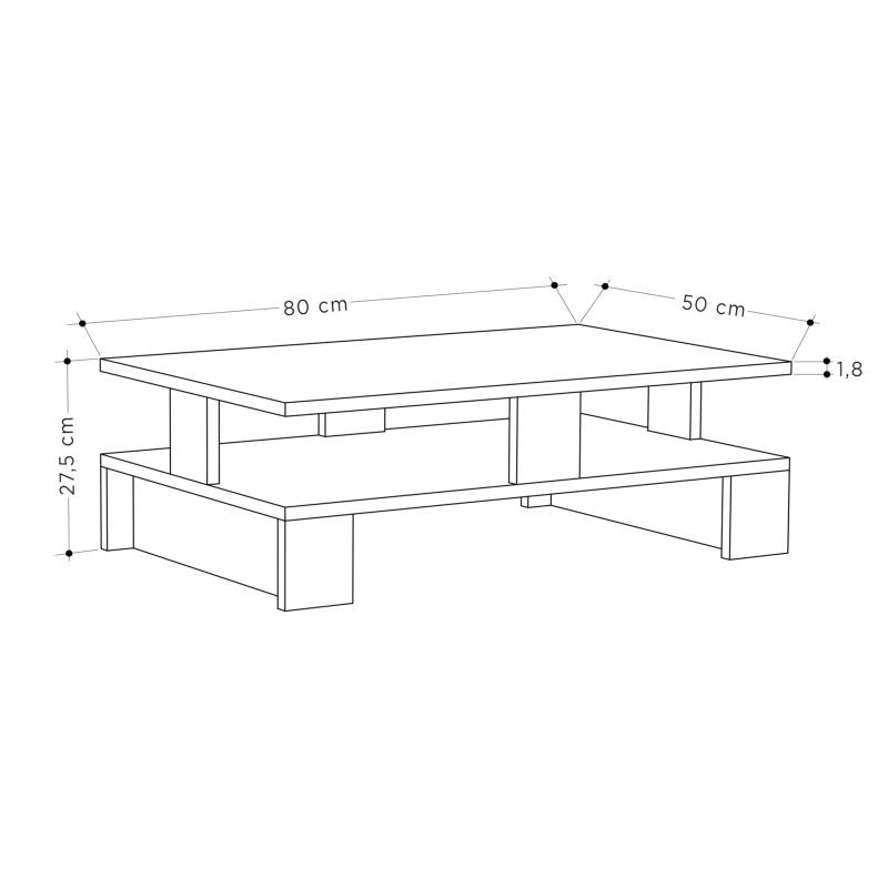 Coffee Table Mansu pakoworld in grey antique color 80x50x27.5cm