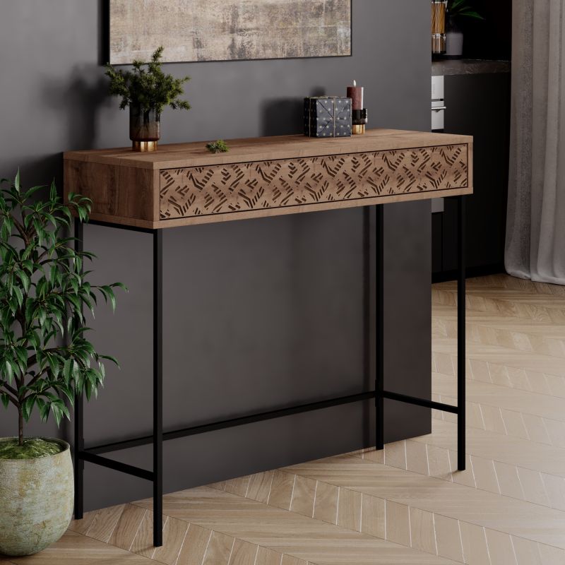 Console Elettra pakoworld walnut-black 110x35.5x90cm