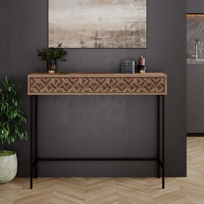 Console Elettra pakoworld walnut-black 110x35.5x90cm