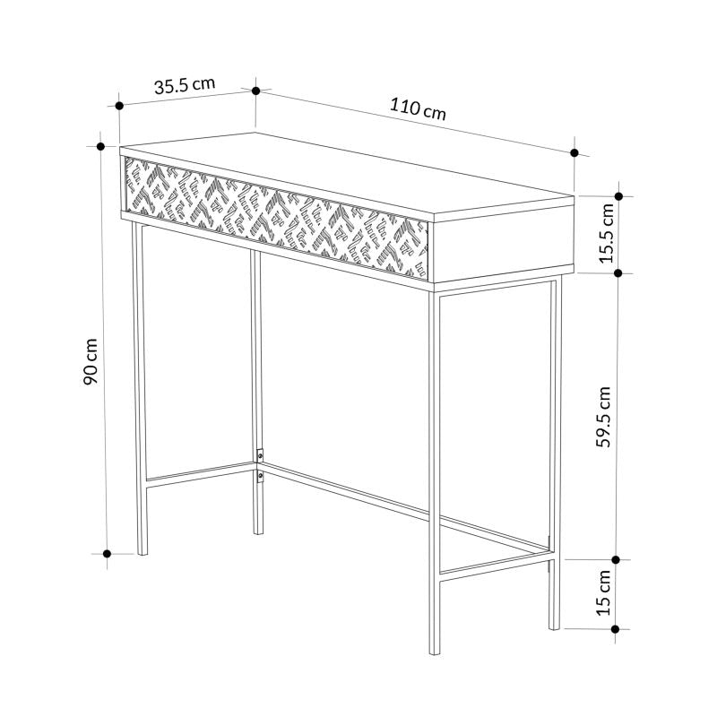 Console Elettra pakoworld walnut-black 110x35.5x90cm