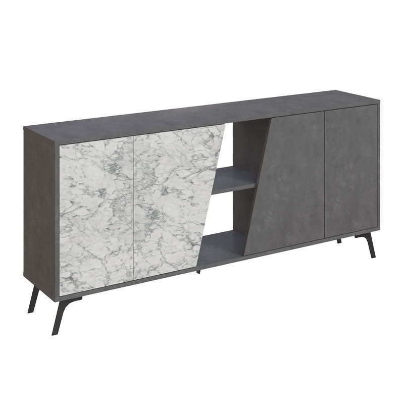 Buffet Hana pakoworld antique dark grey-white marble 180x35.5x82cm