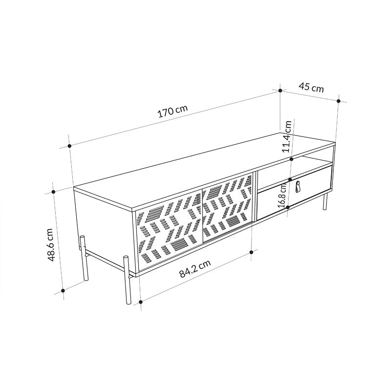 TV cabinet Melati pakoworld natural 170x45x48.5cm