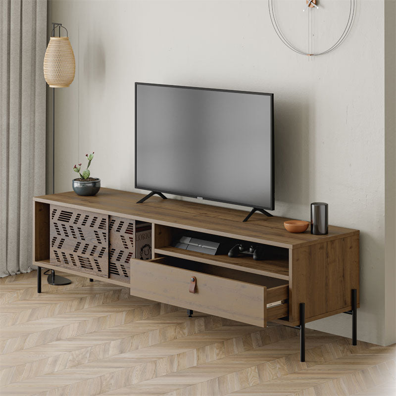 TV cabinet Melati pakoworld walnut 170x45x48.5cm